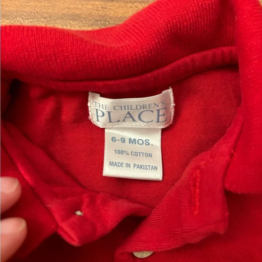 The Children’s Place vintage y2k red/navy/yellow long sleeve jumpsuit